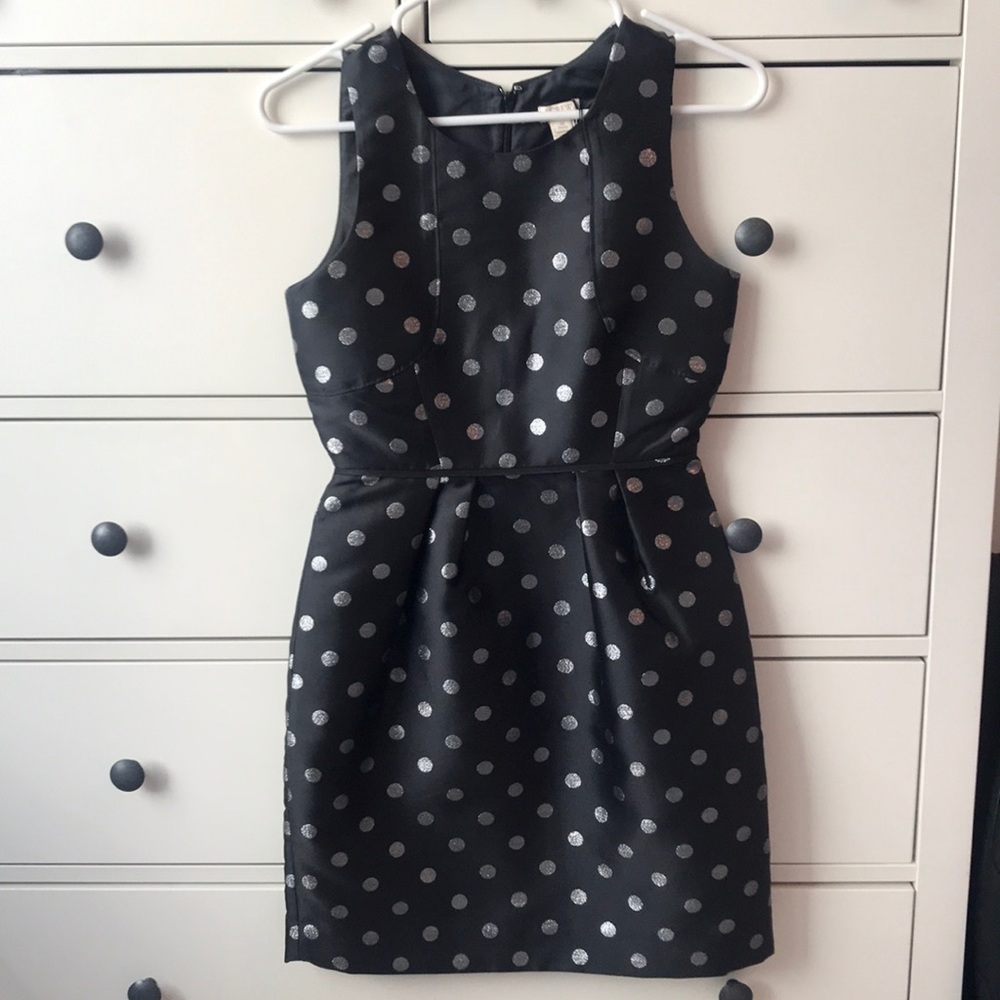 Black J. Crew Polka Dot Party or Work Dress!